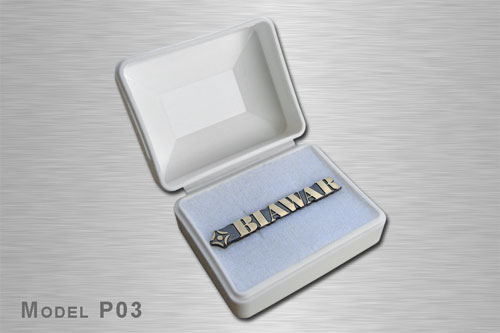 Opakowanie na pinsy metalowe ładne pudełeczka na pinsy metalowe tłoczone model P03